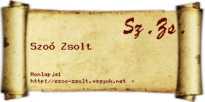 Szoó Zsolt névjegykártya